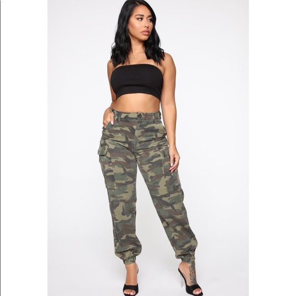 Fashion Nova Pants - High Waisted Camo Pants